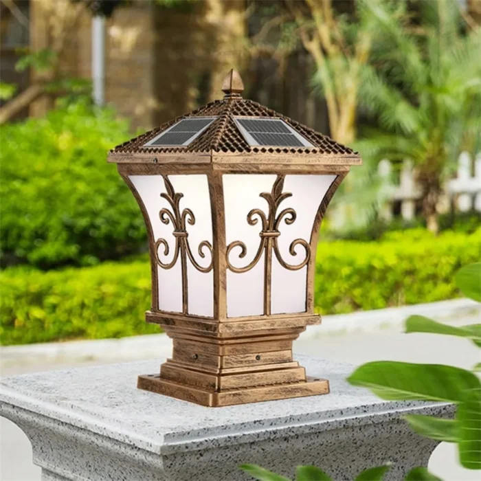Solar Bronze Post Cap Light – Waterproof LED Pillar Lamp for Outdoors - Image 4