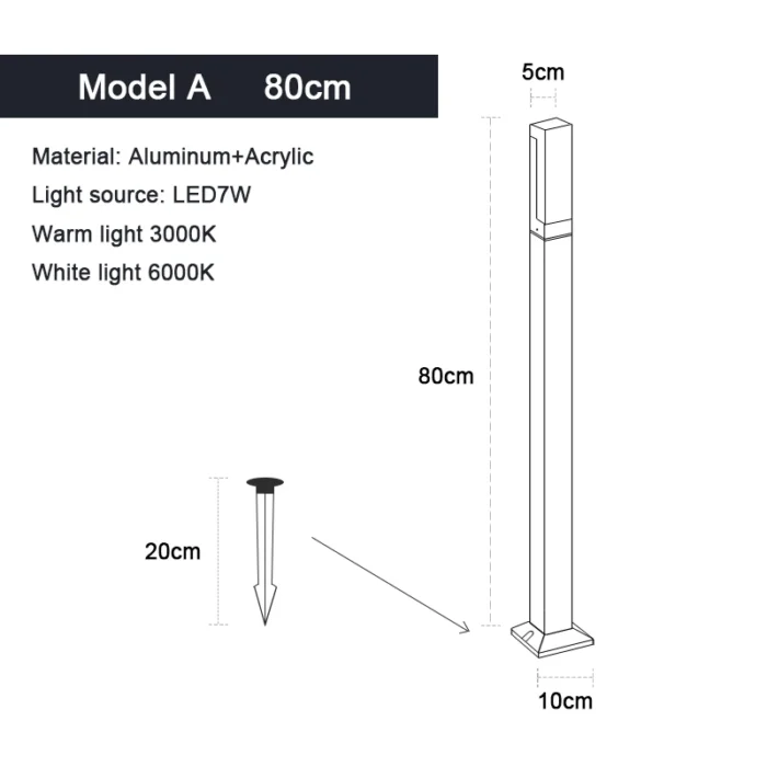 Aluminum Modern Minimalist Square Garden Lights – LED Waterproof Lawn & Courtyard Lights - Image 16