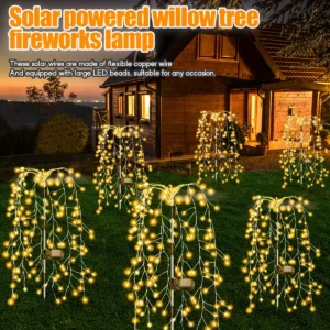 2/4/6pcs Outdoor Solar Fireworks Lights – 8-Mode Fairy String Lights for Garden & Balcony
