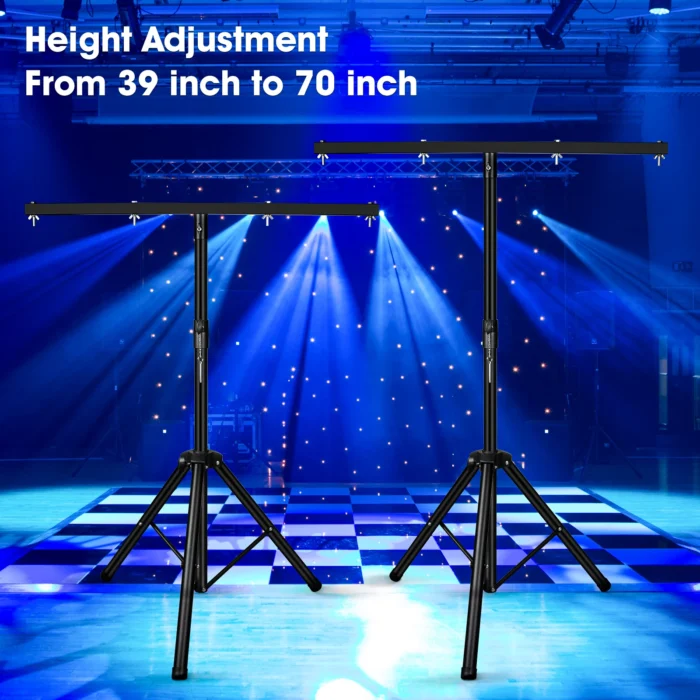 Fieryzeal DJ Light Stand – Adjustable Tripod with T-Bar for Stage Lighting - Image 5