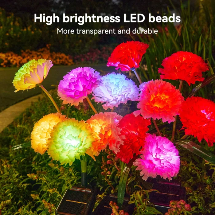 4-Pack Solar Flower Lights – Larger Realistic Flowers for Garden, Patio & Yard Decor - Image 5