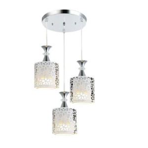 3-Light E27 Dining Room Chandelier – Modern Petal LED Pendant Ceiling Lamp