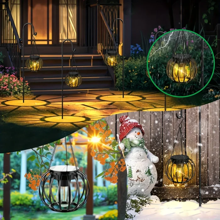 2-Pack Hanging Solar Lights – Bright Orb Design with Auto On/Off for Garden, Yard & Patio - Image 4