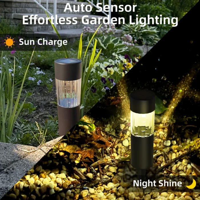 20 Pack Small Solar Pathway Lights – 3000K Warm White, Dusk to Dawn Auto On/Off - Image 2
