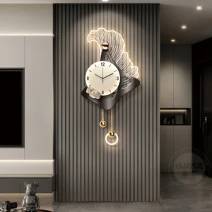 Creative Wall Clock with Decorative Light – Hanging Art for Living & Dining Room Decor