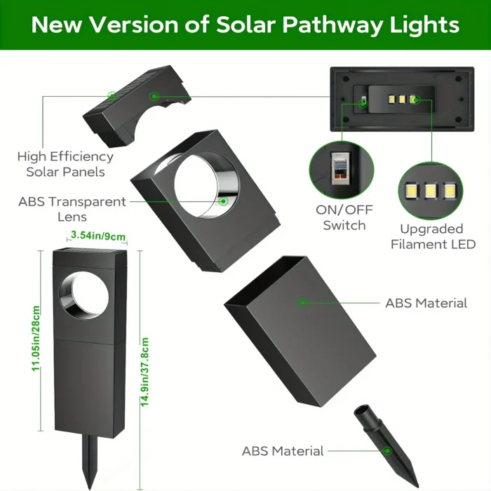 4/6 Pack Super Bright Solar Lights – 12H Auto On/Off Outdoor Pathway & Garden Decor - Image 3