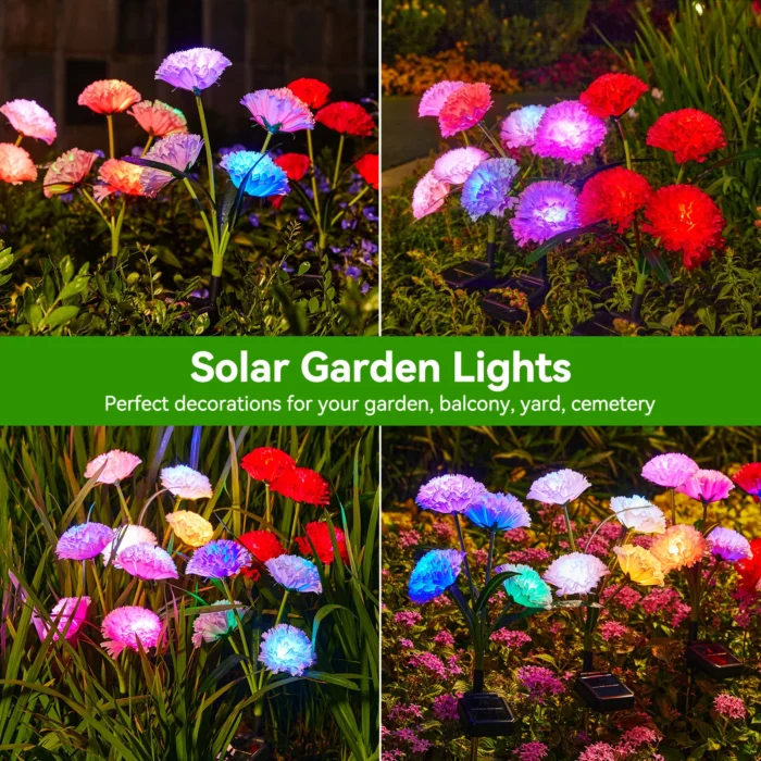 4-Pack Solar Flower Lights – Larger Realistic Flowers for Garden, Patio & Yard Decor - Image 6