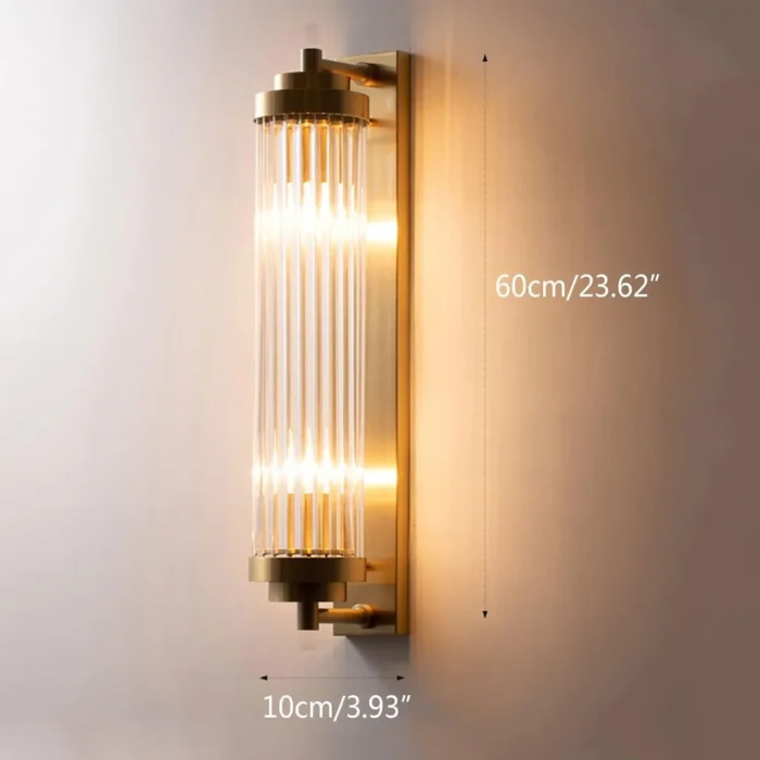 Modern Brass Wall Sconce – Indoor Vanity Light with Clear Glass for Bathroom & Bedroom - Image 5