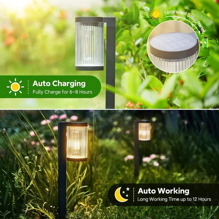 Solar Pathway Lights 4 Pack – Upgraded Super Bright 12H Outdoor Lights for Yard & Garden - Image 2