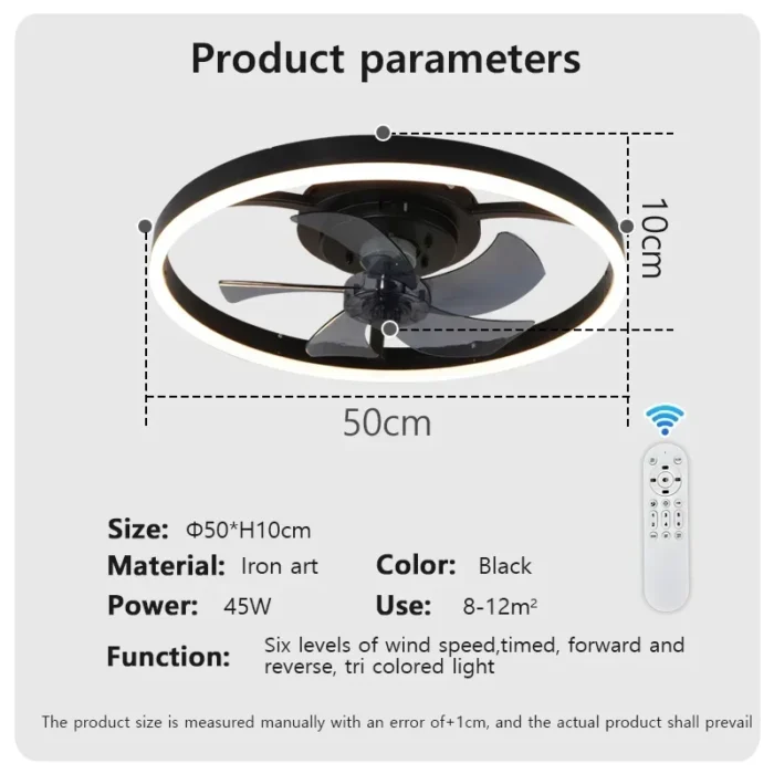 Modern LED Ceiling Fan Light – Silent Embedded Fixture for Living Room & Bedroom - Image 7