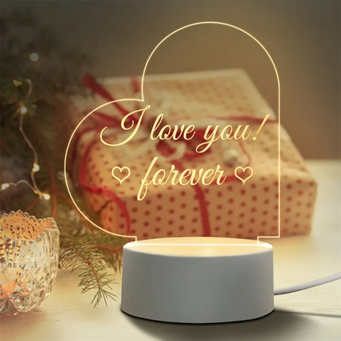 Creative LED Message Board Night Light – USB Powered with Pen, Gift for Kids & Girlfriend