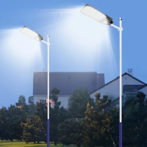 Solar Street Lights – Outdoor Waterproof Motion Sensor, Dusk to Dawn Commercial Parking Lot Lights