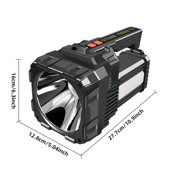 Solar Energy High Power LED Flashlight – Type-C Rechargeable Waterproof for Camping & Hiking - Image 6