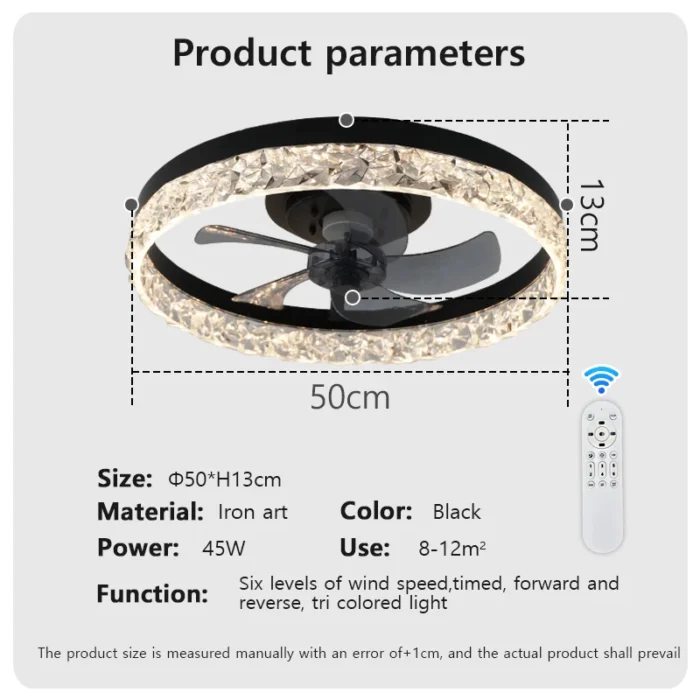 Modern LED Ceiling Fan Light – Silent Embedded Fixture for Living Room & Bedroom - Image 10