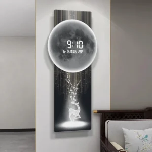 LED Wall Clock – Digital Display, Wall-Mounted for Living Room & Entrance Decor
