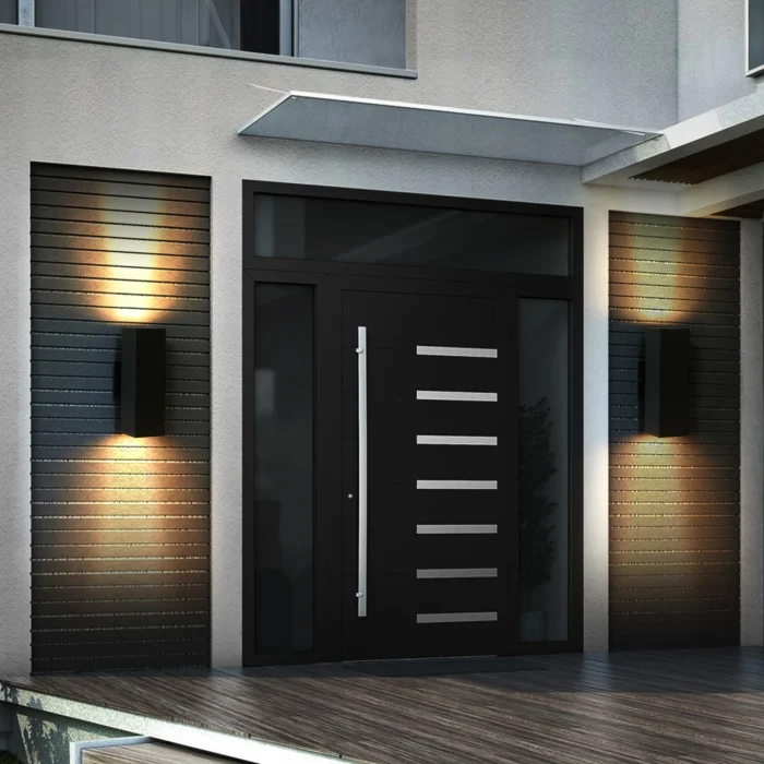 2-Pack Outdoor Wall Lights – IP65 Waterproof Up & Down GU10 Sconce, Black Aluminum - Image 3