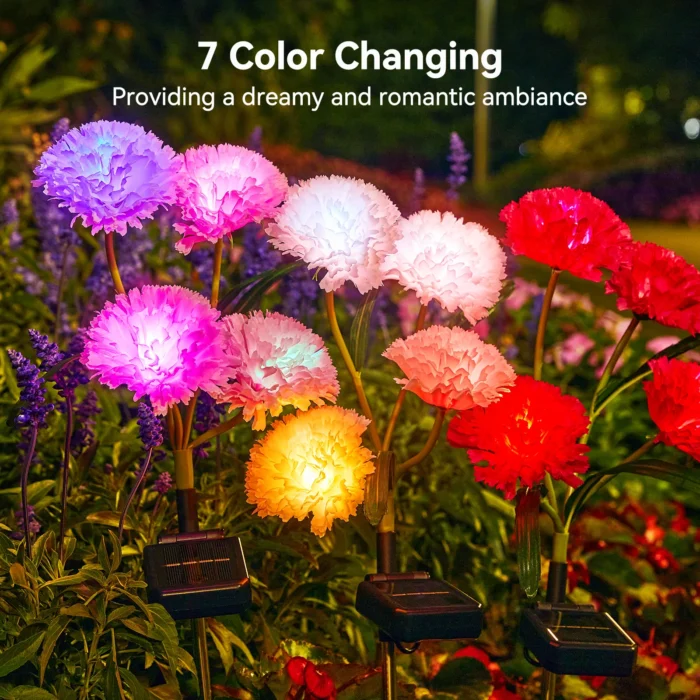 4-Pack Solar Flower Lights – Larger Realistic Flowers for Garden, Patio & Yard Decor - Image 4