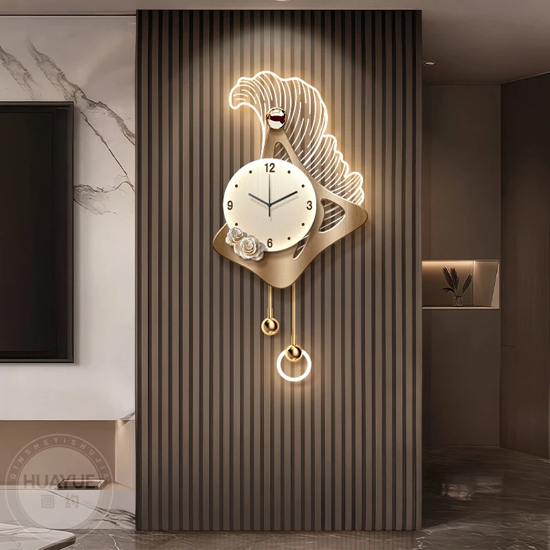 Creative Wall Clock with Decorative Light – Hanging Art for Living & Dining Room Decor - Image 2