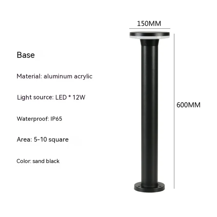 Outdoor Waterproof IP65 LED Lawn Lamp – 10W Aluminum Pillar, 30/60CM, AC85-265V - Image 12