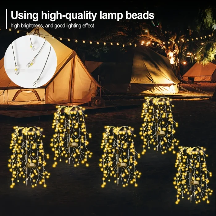 2/4/6pcs Outdoor Solar Fireworks Lights – 8-Mode Fairy String Lights for Garden & Balcony - Image 4