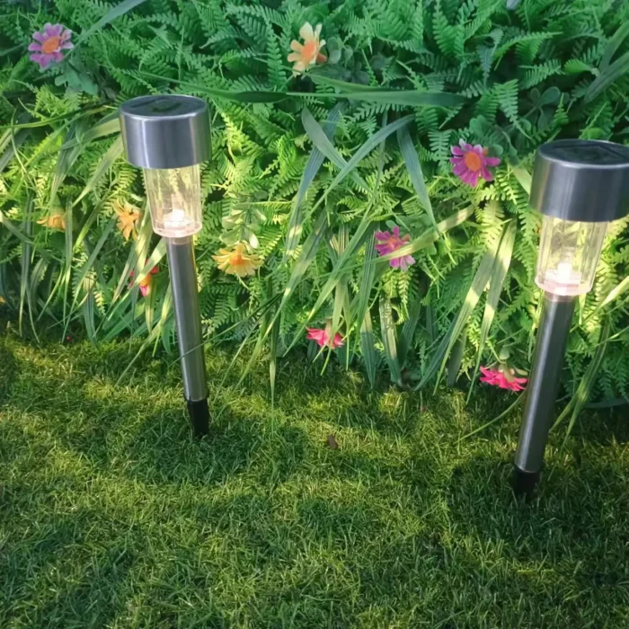5pcs Solar Lawn Ground Lights – Stainless Steel Outdoor Landscape Tube Lights for Patio - Image 5