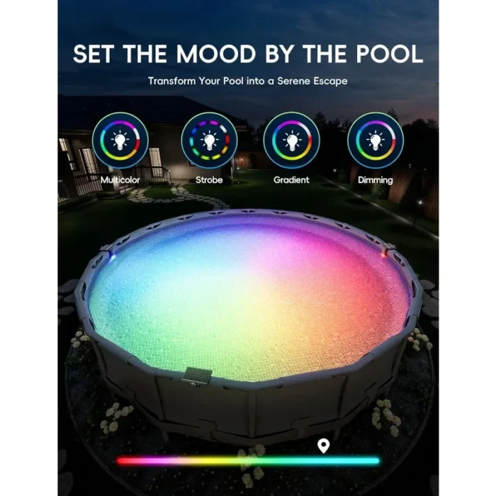 Solar LED Pool Lights – 10-Color Light for Metal Frame Above Ground Pools - Image 5