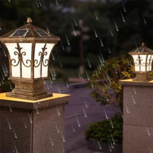Solar Bronze Post Cap Light – Waterproof LED Pillar Lamp for Outdoors