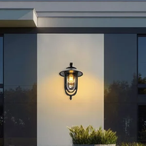 Outdoor Birdcage Sensor Wall Light – IP65 Waterproof LED Sconce with E26 Socket