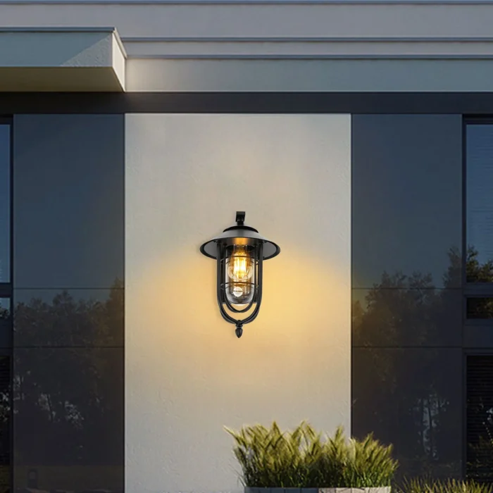 Outdoor Birdcage Sensor Wall Light – IP65 Waterproof LED Sconce with E26 Socket