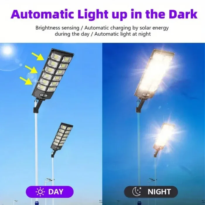 504 LED Ultra-Bright Solar Street Light – Wide Angle, Motion Sensor, Remote Control, Waterproof - Image 5