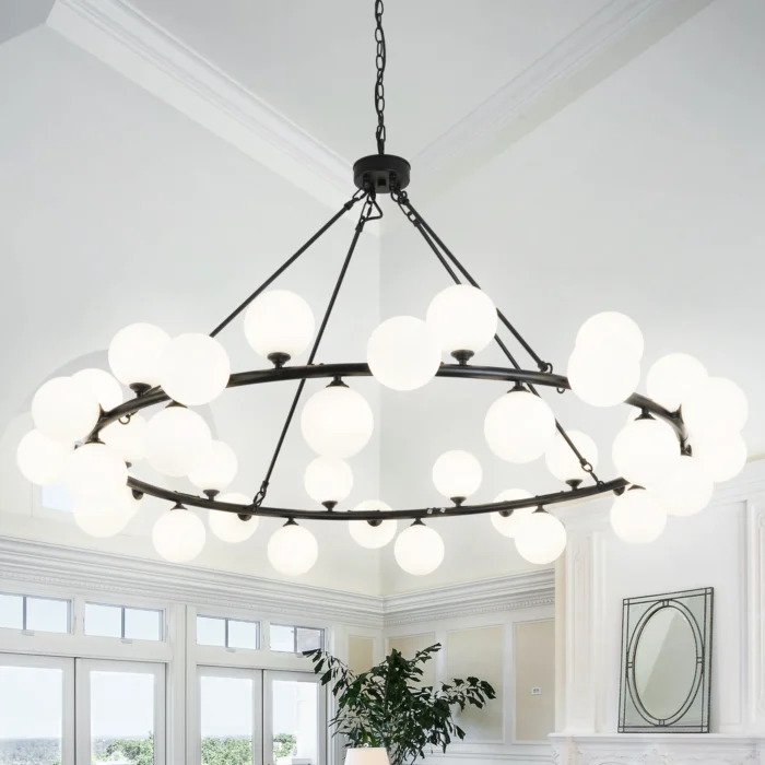 Large Tiered Chandelier – Dimmable Wagon Wheel Design for High Ceilings & Living Room - Image 9