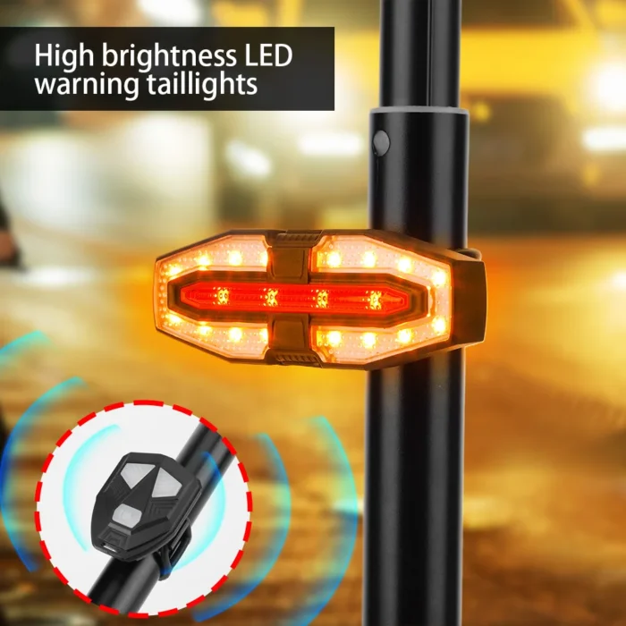USB Rechargeable Turn Signal Tail Light – Smart LED Warning Lamp for Xiaomi E-Scooters - Image 3
