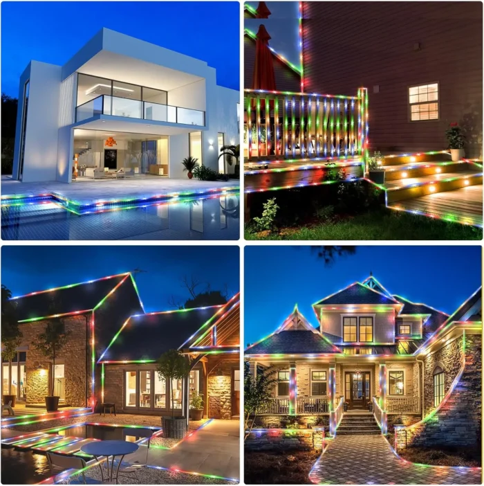 107ft/73ft Solar Rope Lights – 300/200 LED Waterproof IP65 String Lights with 8 Modes - Image 6