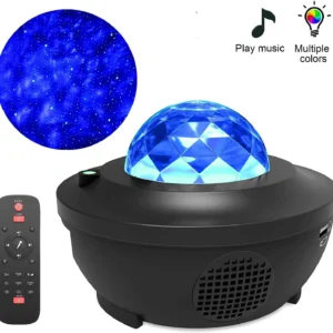 LED Starry Galaxy Projector – USB Bluetooth Night Light & Music Player for Kids