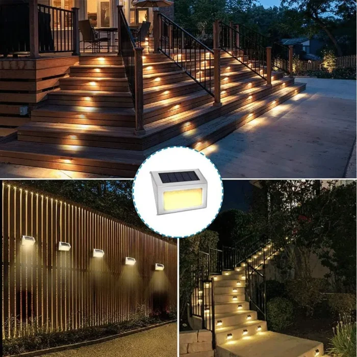 Lightess Solar Step Lights – Waterproof Stainless Steel LED Fence Lights for Garden Pathway - Image 5