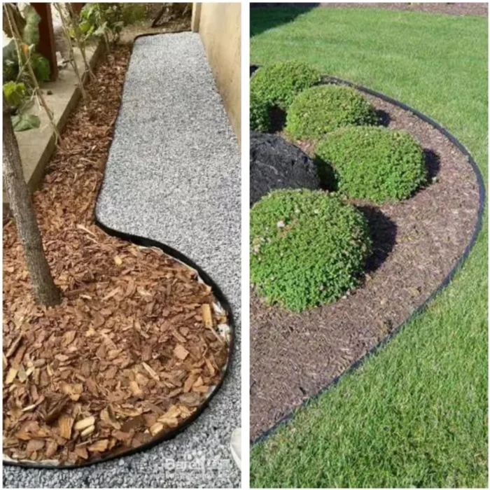 No-Dig Garden Edging Kit – 2" Black Landscape Border with 72 Spikes