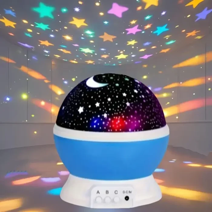 USB Starry Night Light Projector – 360° Rotating with Moon, Stars & 9 Color Modes - Image 2