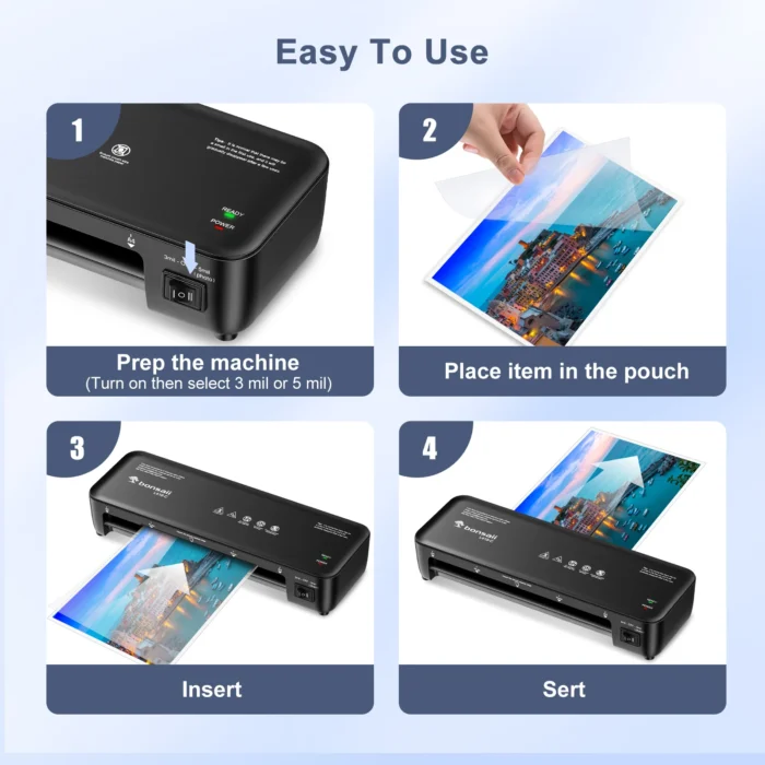 Bonsaii 9-Inch Thermal Laminator – Jam-Free Tech for Documents, Photos & Posters - Image 5