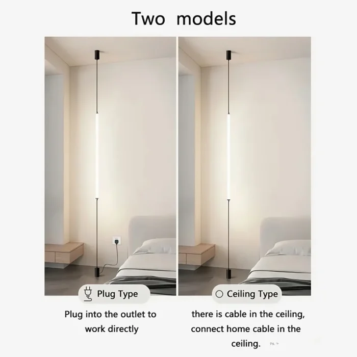 Modern Italian LED Floor Lamp – Long Line Acrylic Design for Bedroom, Living Room & Hotel Decor - Image 6