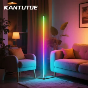 KANTUTOE Smart RGB Corner Floor Lamp – Bluetooth LED Mood Light