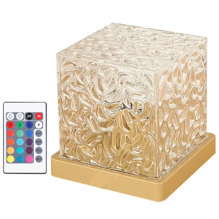 Rotating Water Ripple Night Lamp – 16 Colors with Remote, Cube Light for Bedside & Gifts - Image 8