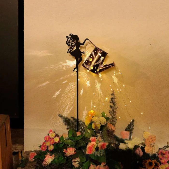 LED Solar Garden Kettle Light – Warm Waterproof Hanging Lantern, IP65 Shower Watering Can Design
