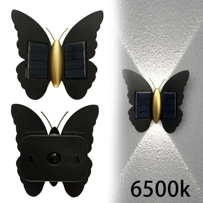 Butterfly Solar Wall Light – Outdoor Motion Sensor Lantern with Auto On/Off for Fence & Patio - Image 2