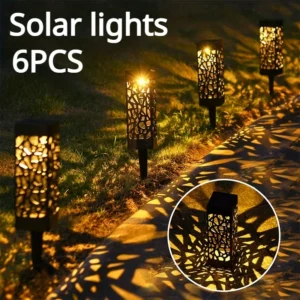 6-Pack Solar LED Path Lights – Outdoor Decorative Landscape Lighting
