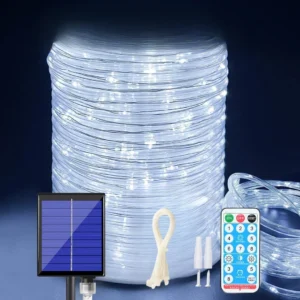 107ft/73ft Solar Rope Lights – 300/200 LED Waterproof IP65 String Lights with 8 Modes