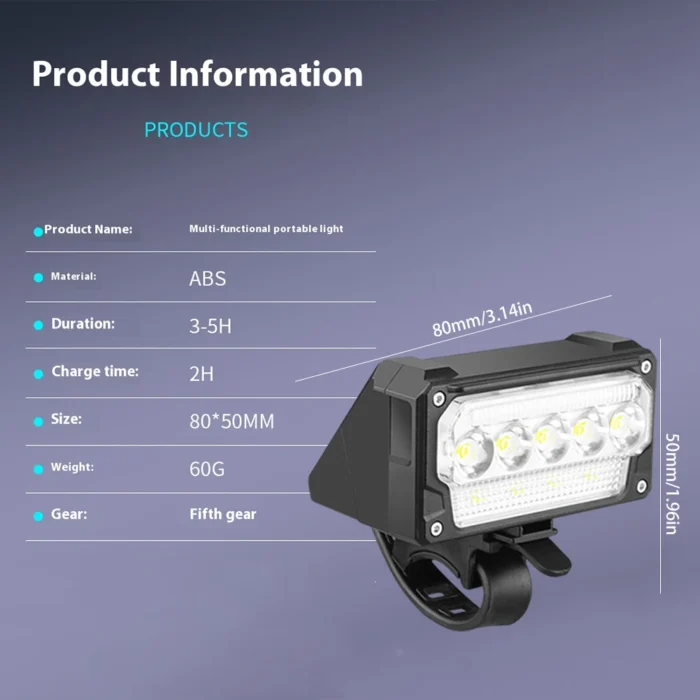 Super Bright Bicycle Front Light – 5-Level Dimmable Bike Flashlight & Headlight - Image 5
