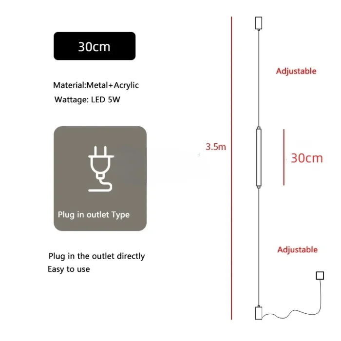 Modern Italian LED Floor Lamp – Long Line Acrylic Design for Bedroom, Living Room & Hotel Decor - Image 12