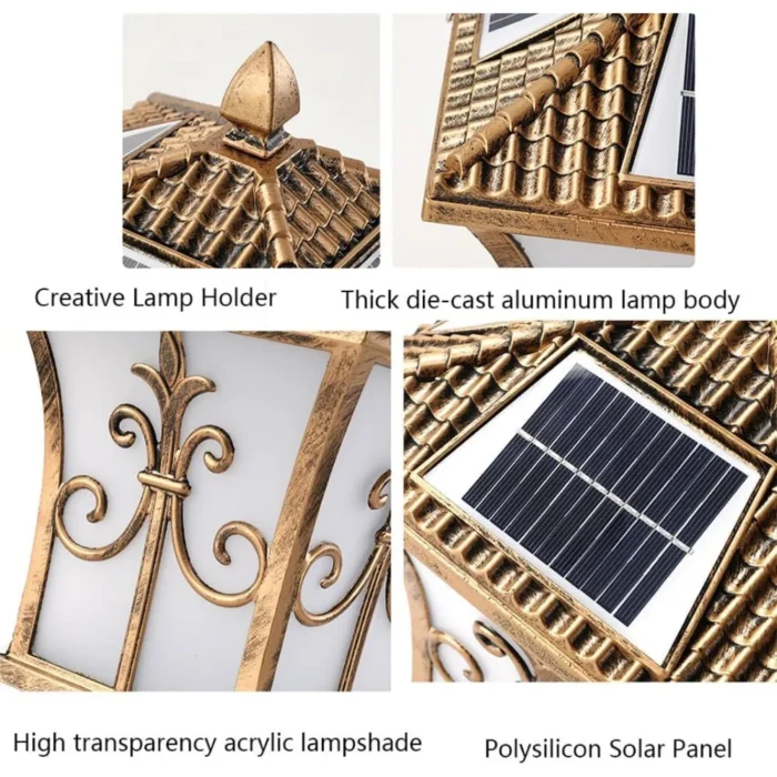 Solar Bronze Post Cap Light – Waterproof LED Pillar Lamp for Outdoors - Image 6