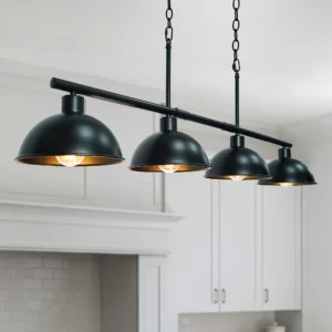 4-Light Pool Table & Kitchen Island Pendant – Hanging Light Fixture for Dining Room & Bar