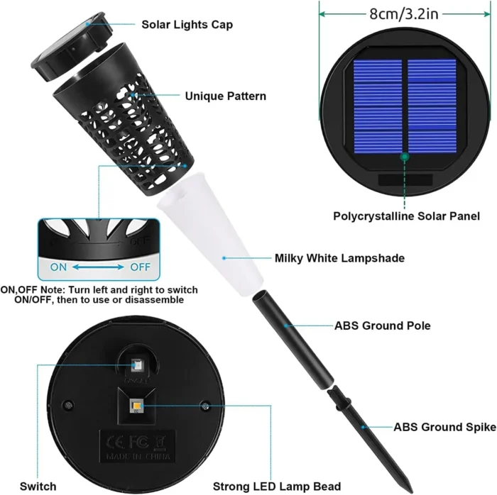 Warm White LED Solar Pathway Lights – Waterproof Outdoor Yard & Patio Decor - Image 6